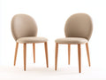 Sedia da pranzo - Similpelle-legno - 51x56x82 cm - Beige-Legno naturale - Scandinavo