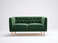 Divano lineare - Velluto-Legno - 168x84x79 cm - Verde bosco - Stile Chesterfield moderno