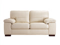 Divano lineare - Similpelle-Legno - 180x94x92 cm - Crema - Stile contemporaneo