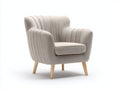 Poltrona - Tessuto-Legno - 80 x 82 x 85 cm - Beige-Legno chiaro - Stile retrò