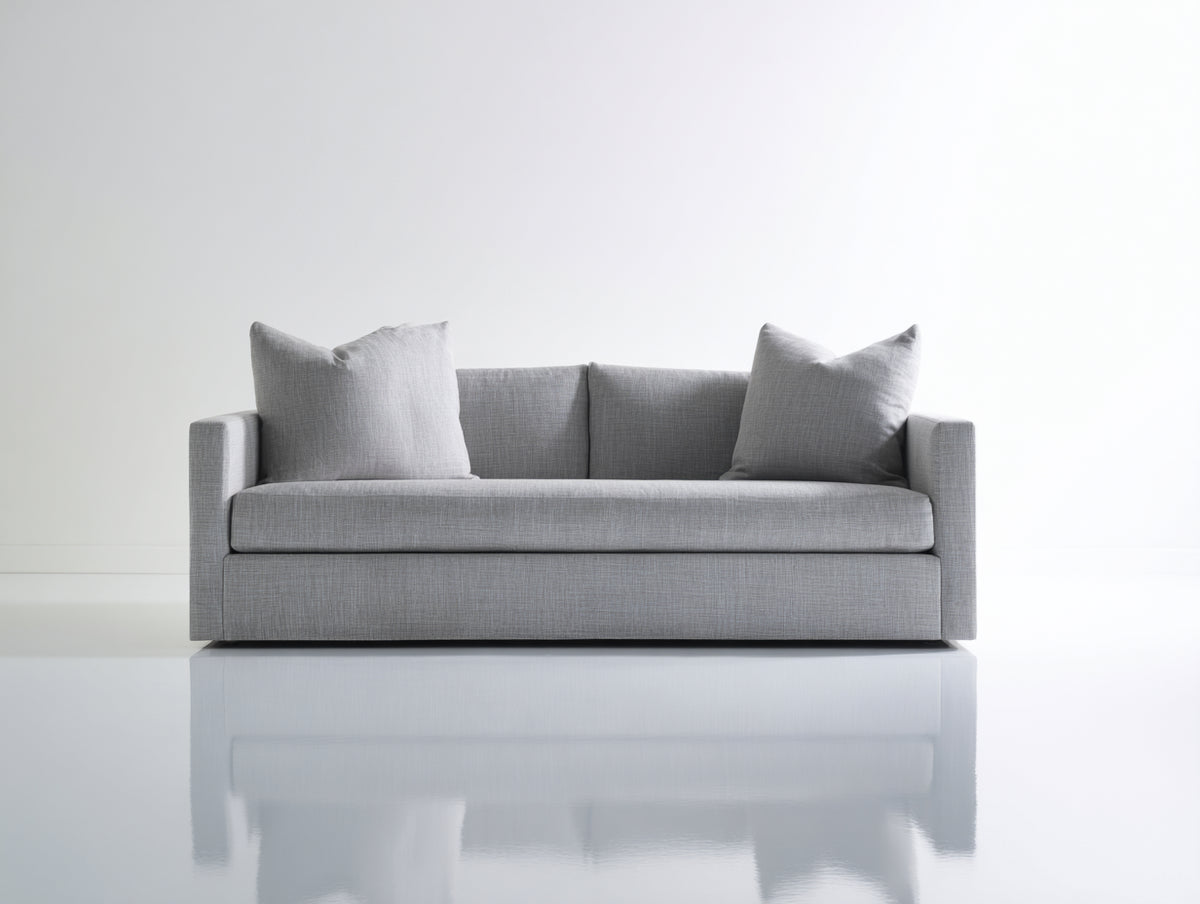Divano lineare - Tessuto - 182x88x78 cm - Grigio chiaro - Design minimalista
