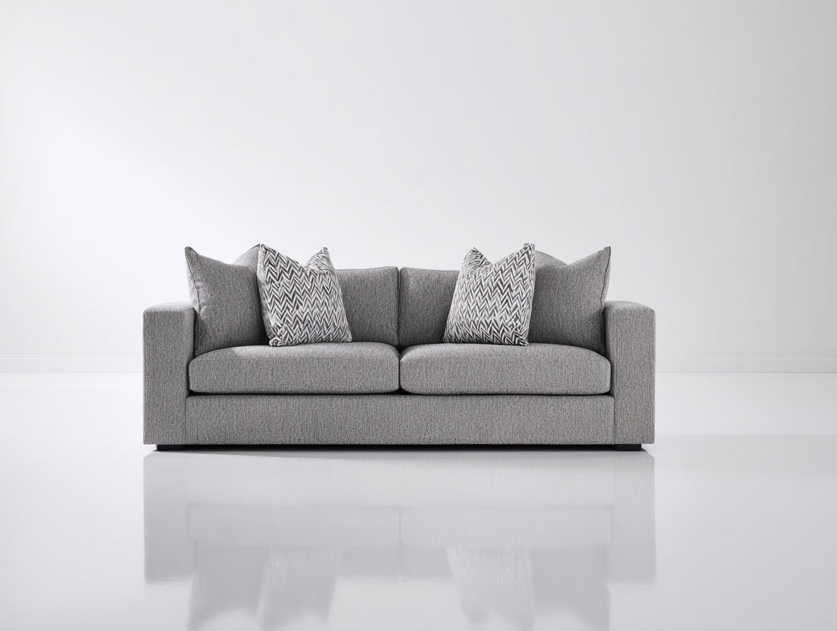 Divano lineare - Tessuto - 205x92x82 cm - Grigio medio - Design contemporaneo