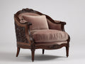 Poltrona-Velluto-Legno-98 x 92 x 105 cm-Rosa antico-Marrone scuro-Stile classico