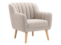 Poltrona - Tessuto-Legno - 79 x 81 x 84 cm - Beige-Legno chiaro - Stile scandinavo