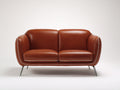 Divano lineare - Similpelle-Metallo - 150x82x80 cm - Marrone cognac - Design moderno