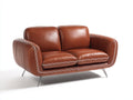 Divano lineare - Similpelle-Metallo - 150x82x80 cm - Marrone cognac - Design moderno