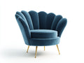 Poltrona - Velluto-Metallo - 92 x 87 x 88 cm - Blu petrolio-Oro - Stile Art Déco