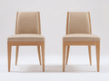 Sedia da pranzo - Similpelle-legno - 48x55x84 cm - Beige-Legno naturale - Contemporaneo