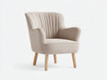 Poltrona - Tessuto-Legno - 76 x 78 x 86 cm - Beige-Legno chiaro - Stile scandinavo